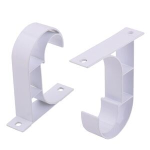 Window Drapery Ceiling Hanging Holder Curtain Rod Bracket Set of 2, Fits 1" Rod